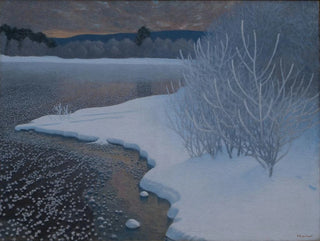Givre op ijs - Gustaf Fjaestad — weergave van het kunstwerk