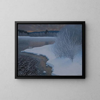 Givre op ijs - Gustaf Fjaestad — ingelijst kunstwerk aan de muur