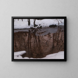 Stromend water - Gustaf Fjaestad — ingelijst kunstwerk aan de muur