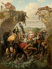 De brug van Nya Lödöse die in 1543 in de rivier Säve instort - Gustaf Henrik Brusewitz — weergave van het kunstwerk