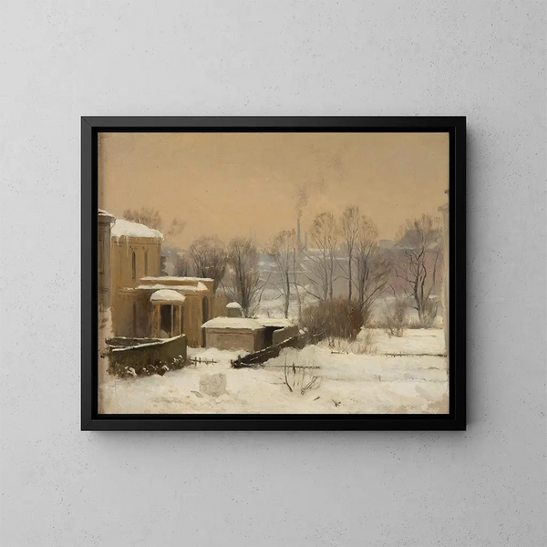 Study of urban snow - Gustaf Rydberg — framed artwork on a wall