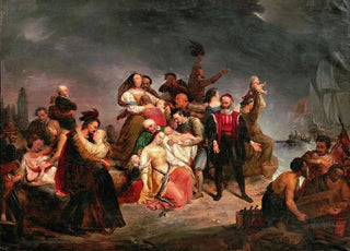 Gustaf Wappers - Der Abschied nach Amerika oder die Einschiffung auf der Mayflower.webp