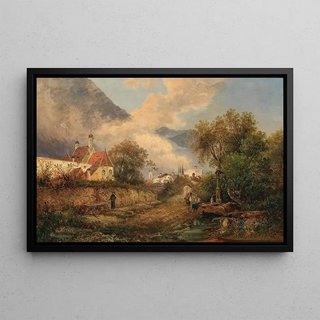 Gustav Barbarini - By the Fountain before the Village.webp