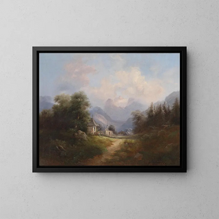 Gustav Barbarini - Gebirgstal mit Figurenstaffage.webp