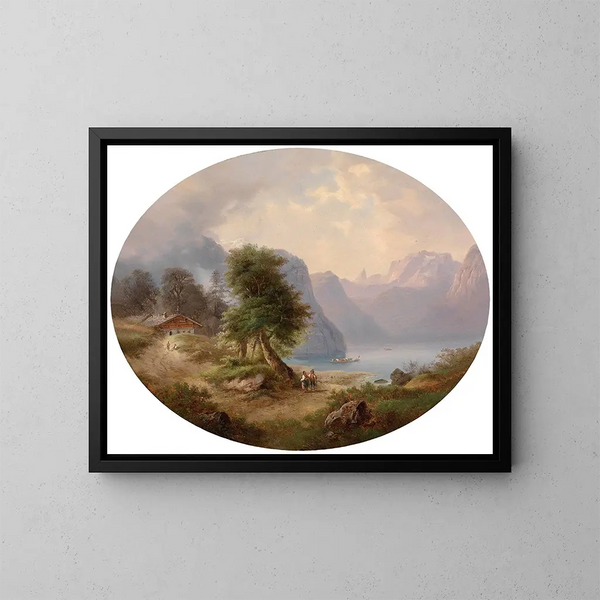 Part of the Salzkammergut - Gustav Barbarini — framed artwork on a wall