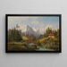 Mountain Pastoral Landscape Painting - Gustav Barbarini — framed artwork on a wall