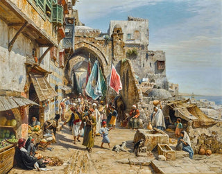 Processie in Jaffa - Gustav Bauernfeind — weergave van het kunstwerk