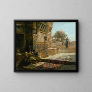 van de Sentinelle aan de ingang van de Tempelberg in Jeruzalem - Gustav Bauernfeind — ingelijst kunstwerk aan de muur