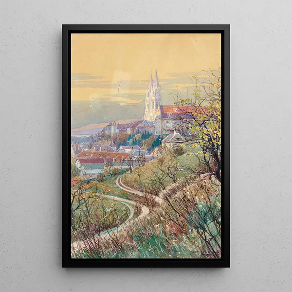 Vue de l'église abbatiale de Klosterneuburg - Gustav Feith — ingelijst kunstwerk aan de muur