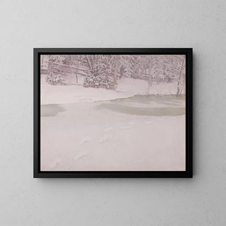 Vers verse gevallen sneeuw - Gustav Fjstad — ingelijst kunstwerk aan de muur