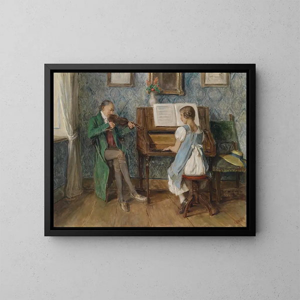 Salon music painting - Gustav Igler — framed artwork on a wall