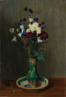 Ancolies et œillets dans un vase vert - Gustav Kampmann — weergave van het kunstwerk
