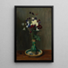 Ancolies et œillets dans un vase vert - Gustav Kampmann — ingelijst kunstwerk aan de muur