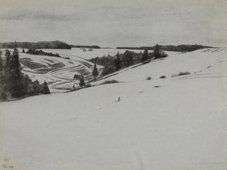 Landschap met sneeuw nabij Königsfeld - Gustav Kampmann — weergave van het kunstwerk