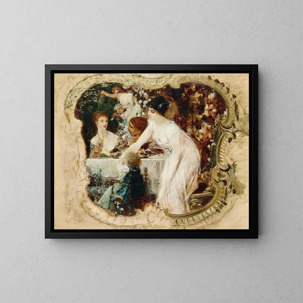 Studie voor het gemeentetheater van Karlsbad - Gustav Klimt — ingelijst kunstwerk aan de muur