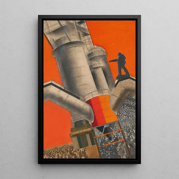 Lénine et la reconstruction socialiste - Gustav Klutsis — ingelijst kunstwerk aan de muur