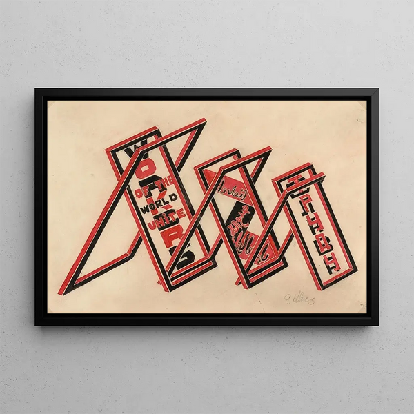 Gustav Klutsis - Propaganda Stand Workers of the World Unite.webp