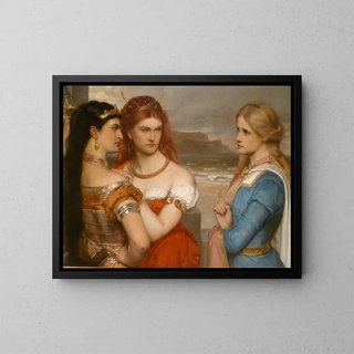 De drie dochters van koning Lear - Gustav Pope — ingelijst kunstwerk aan de muur