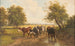 Troep koeien in een uitgestrekt landschap - Gustav Ranzoni — weergave van het kunstwerk