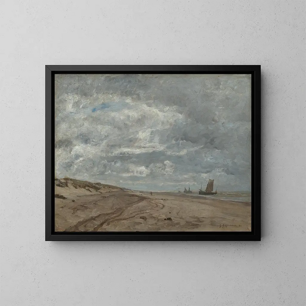 Beach of Scheveningen - Gustav Schönleber — framed artwork on a wall
