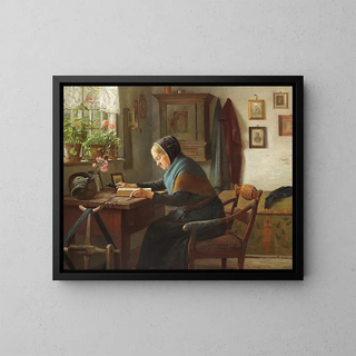 Gustav Vermehren - Karen Marie lser i sin Bibel.webp