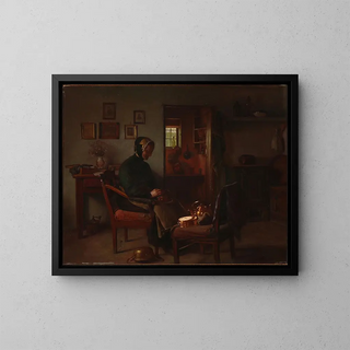 van de kippen van Kobbertjet - Gustav Vermehren — ingelijst kunstwerk aan de muur