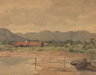 Landschap met een schuur - Gustav Wentzel — weergave van het kunstwerk