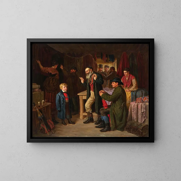 L'essayage du manteau - Gustav Zafaurek — framed artwork on a wall