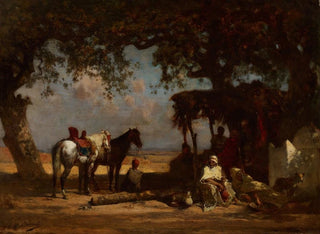 Een Arabisch kampement - Gustave-Achille Guillaumet — weergave van het kunstwerk