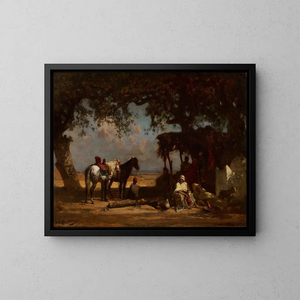 an Arab encampment - Gustave-Achille Guillaumet — framed artwork on a wall