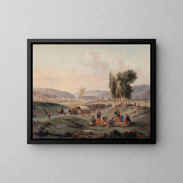 Saarbrücken after the Battle on August 5, 1870 - Gustave Boulanger — framed artwork on a wall