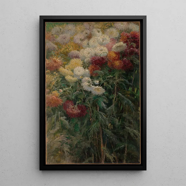 Chrysanten in de tuin in Petit-Gennevilliers - Gustave Caillebotte — ingelijst kunstwerk aan de muur