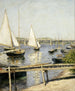 Zeilboten in Argenteuil - Gustave Caillebotte — weergave van het kunstwerk