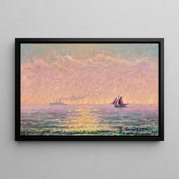 Study on the sea, Saint-Malo backlight - Gustave Cariot — framed artwork on a wall