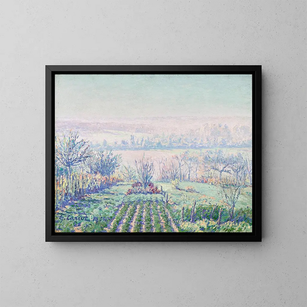 Landscape in the Morning Mist - Gustave Cariot — framed artwork on a wall