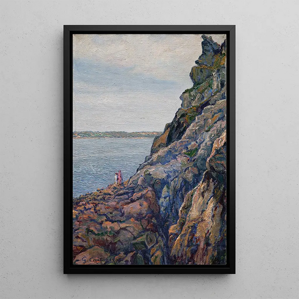 Study of Rocks at Perros-Guirec - Gustave Cariot — framed artwork on a wall