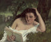 Een jonge vrouw die leest - Gustave Courbet — weergave van het kunstwerk