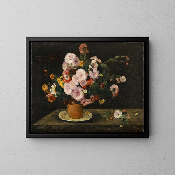 Boeket asters - Gustave Courbet — ingelijst kunstwerk aan de muur