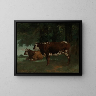 Gustave Courbet - Deux vaches a la robe marron.webp