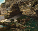 Rotslandschap met herten - Gustave Courbet — weergave van het kunstwerk