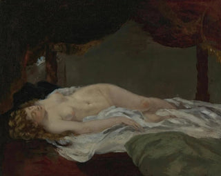 Vrouw slapend - Gustave Courbet — weergave van het kunstwerk