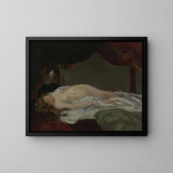 Vrouw slapend - Gustave Courbet — ingelijst kunstwerk aan de muur