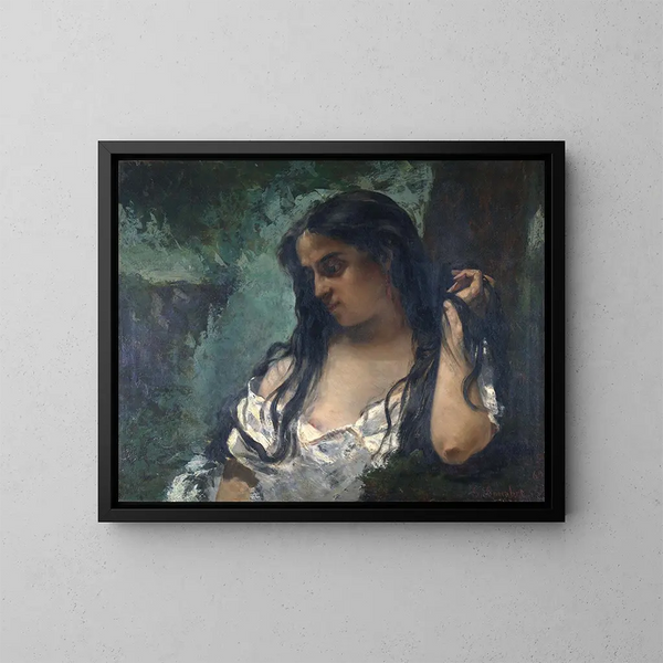 Gitan en réflexion - Gustave Courbet — ingelijst kunstwerk aan de muur