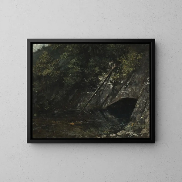 Landschap van de Blauwe Bron - Gustave Courbet — ingelijst kunstwerk aan de muur