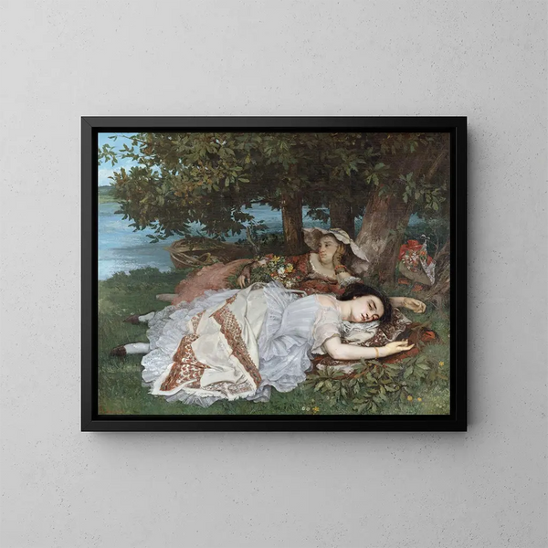 Les demoiselles des bords de la Seine - Gustave Courbet — ingelijst kunstwerk aan de muur