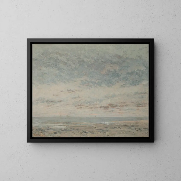 Laag water bij Trouville - Gustave Courbet — ingelijst kunstwerk aan de muur