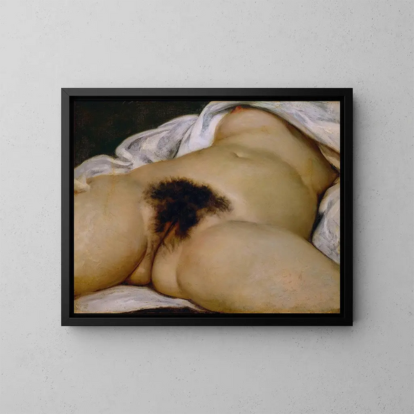L'Origine du monde - Gustave Courbet — ingelijst kunstwerk aan de muur