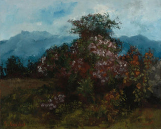Landschap met bloeiende berg - Gustave Courbet — weergave van het kunstwerk