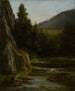 Rochers dennenbomen beek - Gustave Courbet — weergave van het kunstwerk