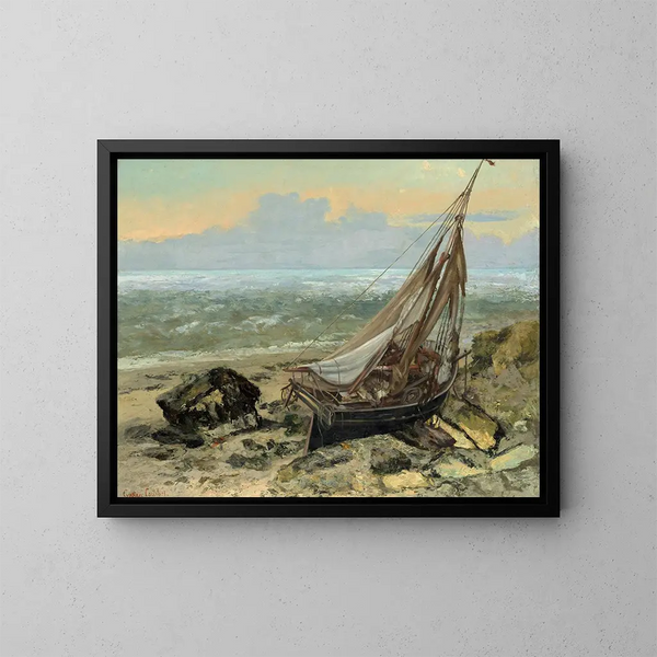De visboot - Gustave Courbet — ingelijst kunstwerk aan de muur